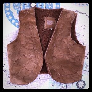Genuine leather crop vest